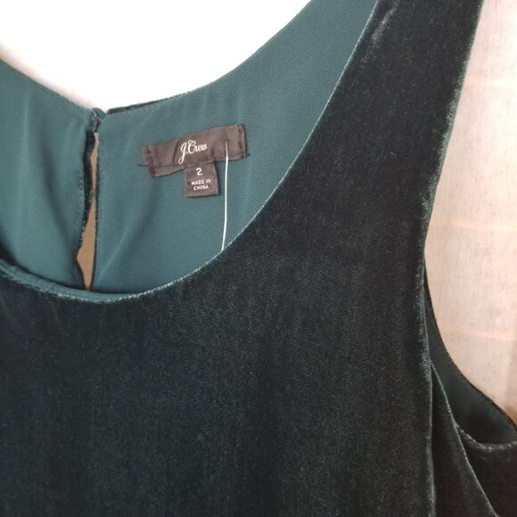 J. Crew Velvet Green Tank Top Size 2 NWT - Picture 4 of 10